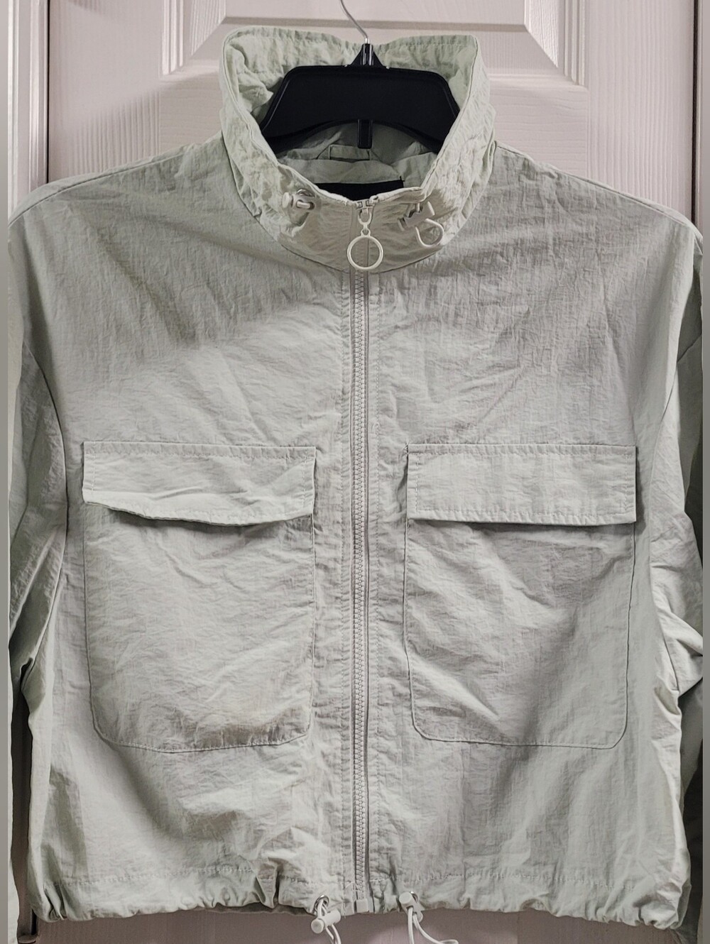 New Look Light Sage Zip-Front Utility Jacket